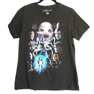 The X Files Graphic T Shirt Black Cotton Stretch Short Sleeve 20th Century EUC M